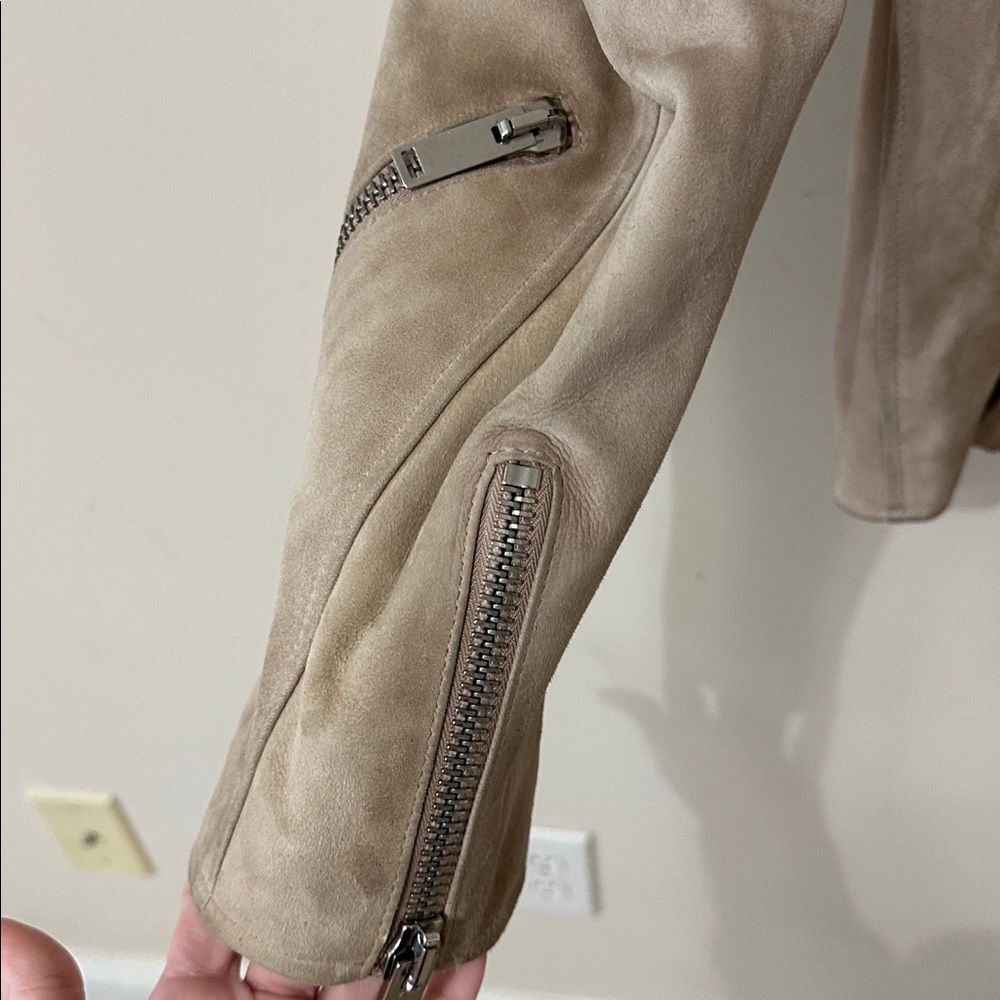 GOLDEN GOOSE BROWN SUEDE BIKER JACKET - Picture 4 of 12